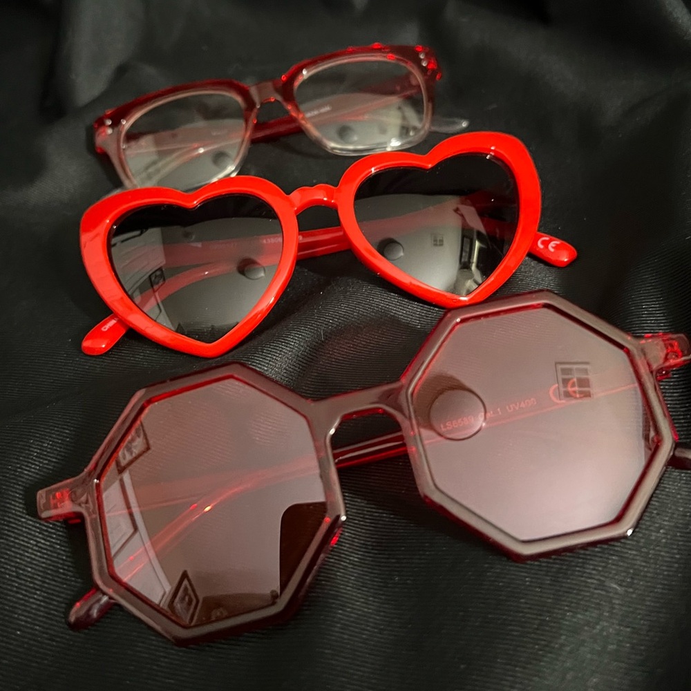 Bundle of three red sunglasses